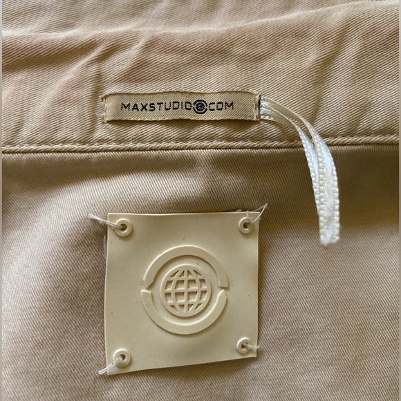 Max Studio Tan Twill Lightweight Jacket M Medium Khaki - Picture 4 of 4